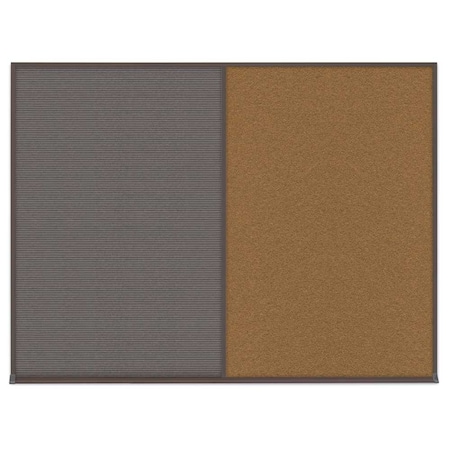 United Visual Products Triple Door Radius Corkboard, 72"X48", W, UV80055-WHITE-RUBBER UV80055-WHITE-RUBBER